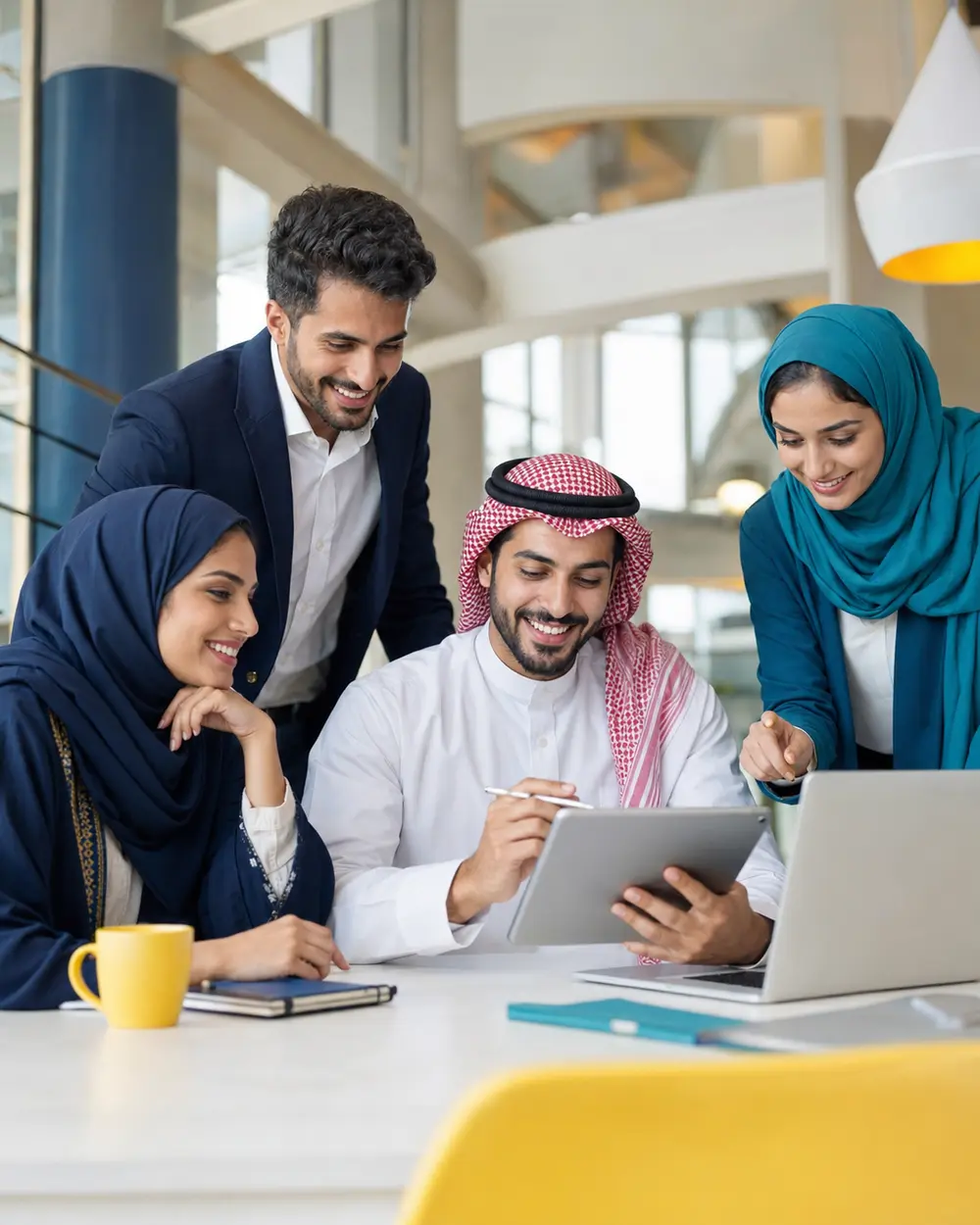 شباب يعملون على تطوير المبيعات وبناء فرص جديدة